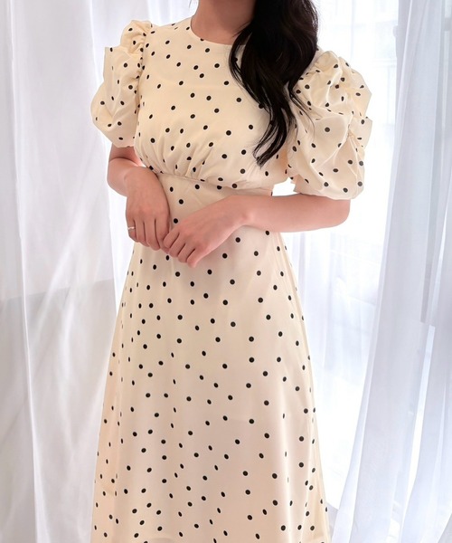 merrylatte（メリーラテ）の「ドットバックオープンワンピース（ワンピース・レディース・アイボリー・MEDIUM）」の6枚目の写真