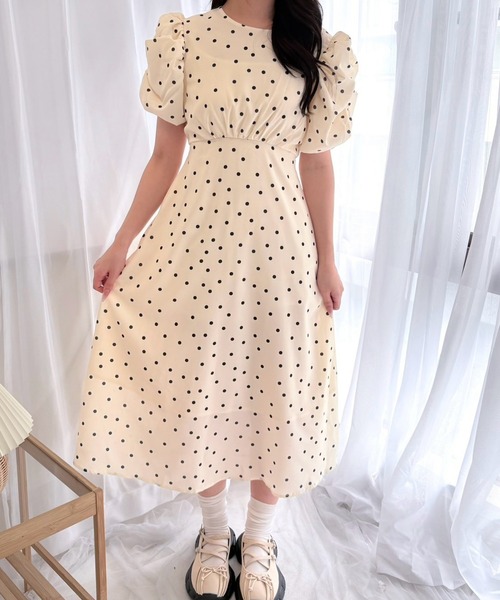 merrylatte（メリーラテ）の「ドットバックオープンワンピース（ワンピース・レディース・アイボリー・MEDIUM）」の7枚目の写真