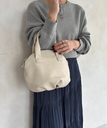 Jena espace merveilleux | 本革ギャザーボストンバッグ(トートバッグ)