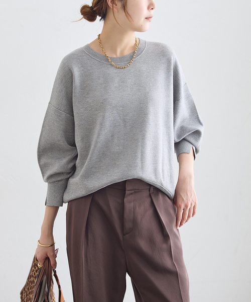 journal standard L'essage(ジャーナルスタンダードレサージュ)の「《/手洗い可》接結クループルオーバー(ニット/セーター・レディース・チャコールグレー/ブラック系その他/キャメル・FREE)」の2枚目の写真