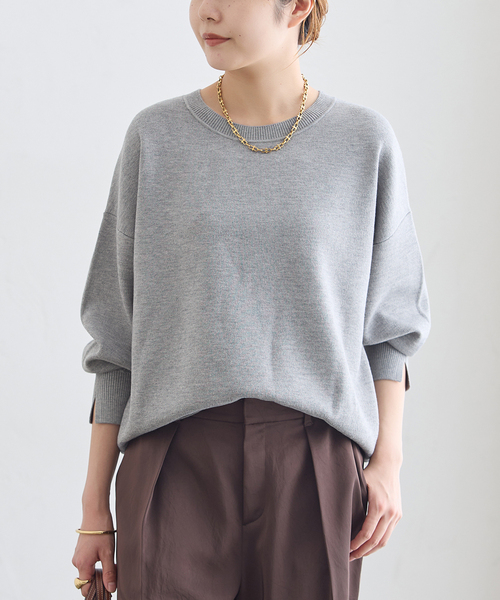 journal standard L'essage(ジャーナルスタンダードレサージュ)の「《/手洗い可》接結クループルオーバー(ニット/セーター・レディース・チャコールグレー/ブラック系その他/キャメル・FREE)」の19枚目の写真