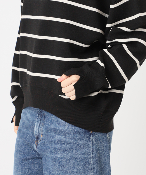 journal standard L'essage(ジャーナルスタンダードレサージュ)の「《/手洗い可》接結クループルオーバー(ニット/セーター・レディース・チャコールグレー/ブラック系その他/キャメル・FREE)」の4枚目の写真