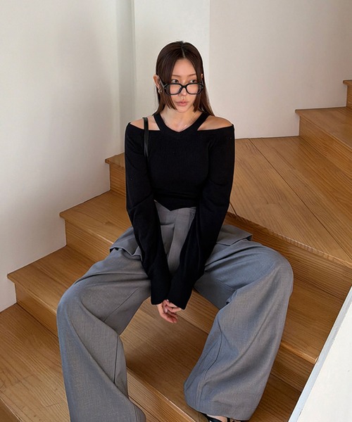 Girly Doll（ガーリードール）の「フェイクツーピースプリーツスカートパンツ（その他パンツ・レディース・グレー/ブラック・M/L）」の14枚目の写真