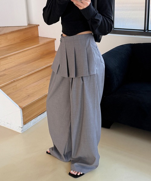 Girly Doll（ガーリードール）の「フェイクツーピースプリーツスカートパンツ（その他パンツ・レディース・グレー/ブラック・M/L）」の22枚目の写真