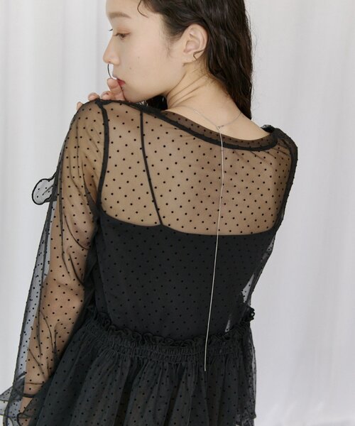 COLONY 2139(コロニートゥーワンスリーナイン)の「【オケージョン】ドットペプラムチュールTシャツ(Tシャツ/カットソー・レディース・ブラック/ホワイト・FREE)」の12枚目の写真
