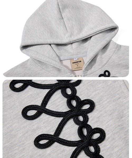 mushwear(マッシュウェア)の「【セットアップ対応】コードデザインジップアップパーカー(パーカー・メンズ・グレー/ブラック・SMALL/X-LARGE/LARGE/MEDIUM)」の12枚目の写真