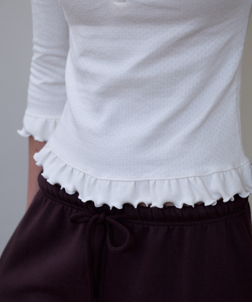 ROSEFRANTZ（ロゼフランツ）の「Frill Three-Quarter Sleeve [Ivory]（Tシャツ/カットソー・レディース・アイボリー・OS）」の7枚目の写真