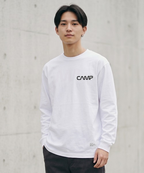 CAMPFREE（キャンプフリー）の「[キャンプフリー] CAMPFREE バックプリント ロングスリーブTシャツ（Tシャツ/カットソー・メンズ・ブラック/ホワイト系1/ホワイト系2・S/XXL/L/M/XL）」の2枚目の写真