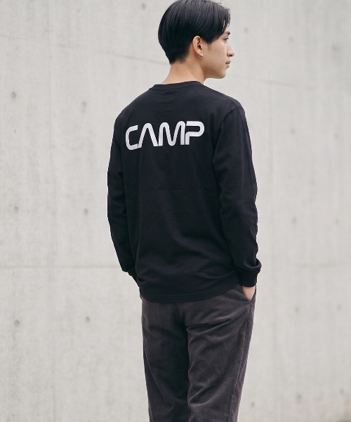 CAMPFREE（キャンプフリー）の「[キャンプフリー] CAMPFREE バックプリント ロングスリーブTシャツ（Tシャツ/カットソー・メンズ・ブラック/ホワイト系1/ホワイト系2・S/XXL/L/M/XL）」の3枚目の写真