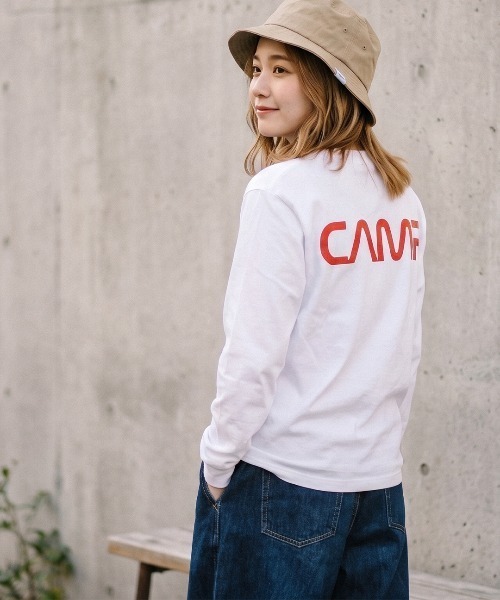 CAMPFREE（キャンプフリー）の「[キャンプフリー] CAMPFREE バックプリント ロングスリーブTシャツ（Tシャツ/カットソー・メンズ・ブラック/ホワイト系1/ホワイト系2・S/XXL/L/M/XL）」の10枚目の写真