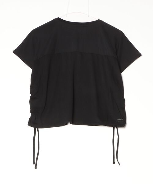 TIGORA（ティゴラ）の「ティゴラ TIGORA 裾絞りクロップド半袖Tシャツ（Tシャツ/カットソー・レディース・ダークブラウン/ブラック・S/M/L/XL）」の5枚目の写真