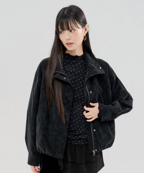 CHASECULT(チェイスカルト)の「レディース ベルベットライク ジャンパー - FERG4162B03(ブルゾン・レディース・ブラック・90/85)」の4枚目の写真