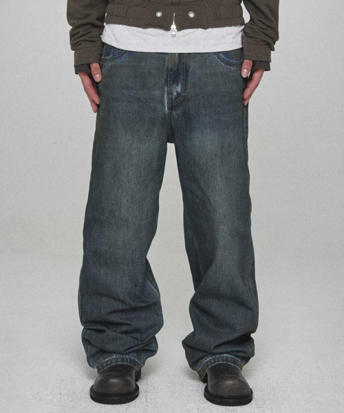KICHUL(キチョル)の「Grease ワイドデニムパンツ (ダーティインディゴ)(デニムパンツ・レディース・その他・SMALL/MEDIUM/LARGE)」の3枚目の写真