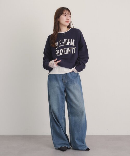 DISCOAT(ディスコート)の「アソート袖切替ロングスリーブTシャツ(Tシャツ/カットソー・レディース・ホワイト/ブラック系その他/オフホワイト/ブラック・FREE)」の5枚目の写真