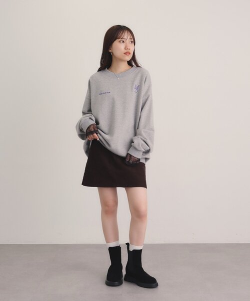 DISCOAT(ディスコート)の「アソート袖切替ロングスリーブTシャツ(Tシャツ/カットソー・レディース・ホワイト/ブラック系その他/オフホワイト/ブラック・FREE)」の19枚目の写真