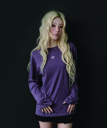 UPDRAFT（アップドラフト）の「ボタンロールアップ ルーズフィット長袖 [ミューテッドパープル]（Tシャツ/カットソー）」