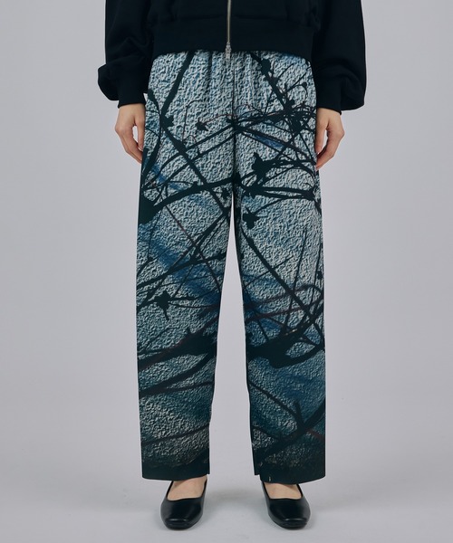 NON TOKYO(ノントーキョー)の「PRINT RIB WIDE PANTS(その他パンツ・レディース・ブルー系/グリーン系・FREE)」の2枚目の写真