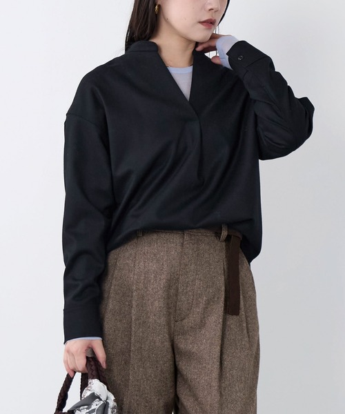 MICA&DEAL(マイカ&ディール)の「セミシアーロングスリーブニットTシャツ(ニット/セーター・レディース・サックスブルー/ピンク/グレー・FREE)」の13枚目の写真