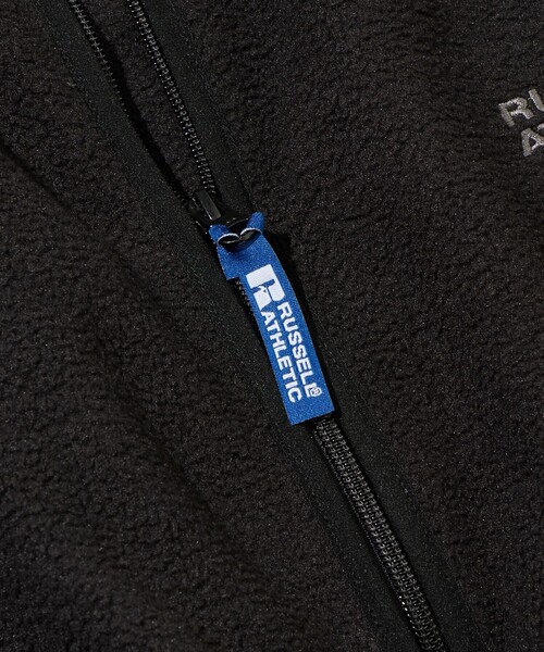 Russell Athletic（ラッセルアスレティック）の「RUSSELL ATHLETIC/ラッセルアスレティック 別注 ビックシルエット スタンドカラー 配色 ロゴ刺繍 フリース ジップブルゾン（ブルゾン・メンズ・ブラック/ネイビー/ブラウン/グレー・SMALL/MEDIUM/LARGE）」の7枚目の写真