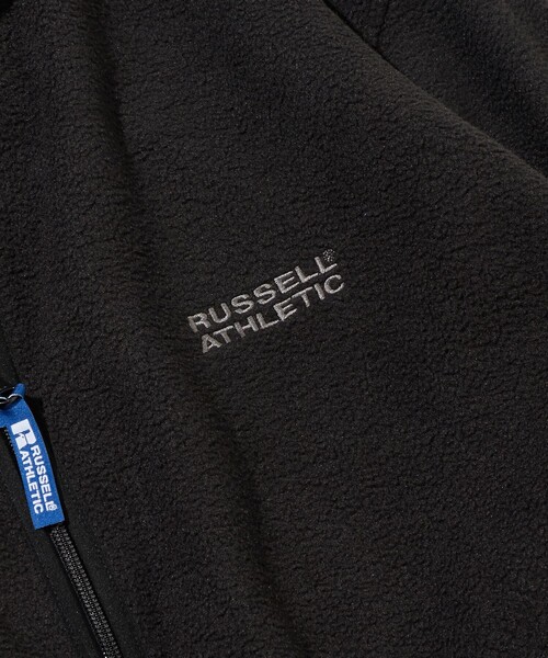 Russell Athletic（ラッセルアスレティック）の「RUSSELL ATHLETIC/ラッセルアスレティック 別注 ビックシルエット スタンドカラー 配色 ロゴ刺繍 フリース ジップブルゾン（ブルゾン・メンズ・ブラック/ネイビー/ブラウン/グレー・SMALL/MEDIUM/LARGE）」の8枚目の写真