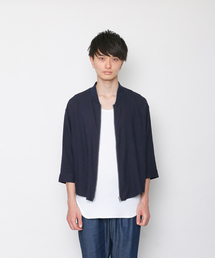 SENSE OF PLACE by URBAN RESEARCH | リブカラーZIPシャツ(7分袖)(シャツ/ブラウス)
