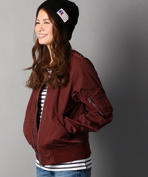 Alpha Industries（アルファインダストリーズ）の「【ALPHA】MA-1ライト（MA-1・レディース・ダークグレー/ブラック/オリーブ/ピンク/ダークブラウン・LARGE/MEDIUM）」の4枚目の写真