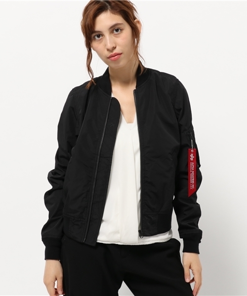 Alpha Industries（アルファインダストリーズ）の「【ALPHA】MA-1ライト（MA-1・レディース・ダークグレー/ブラック/オリーブ/ピンク/ダークブラウン・LARGE/MEDIUM）」の21枚目の写真