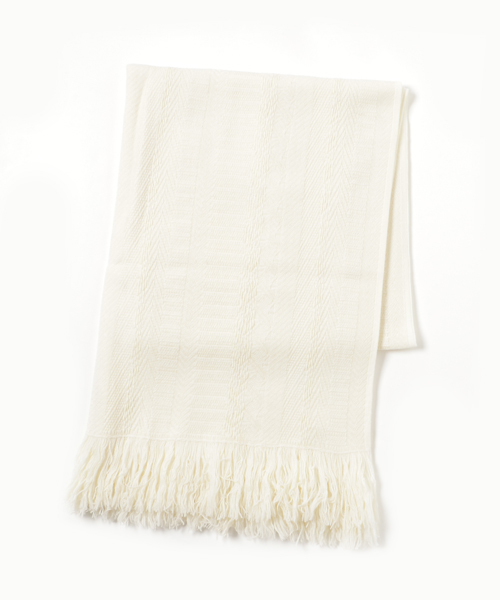 UNITED TOKYO(ユナイテッドトウキョウ)の「ジャカードニットストール(ストール/ショール・レディース・オフホワイト/ブラック/ブラウン・1)」の7枚目の写真