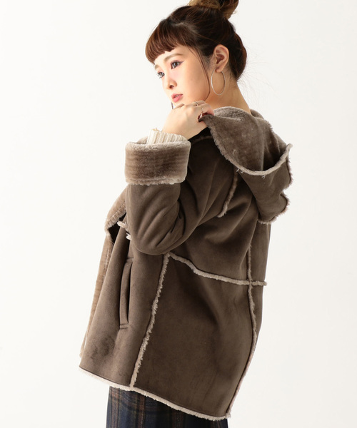 archives（アルシーヴ）の「Fムートンショートフードアウター（ムートンコート・レディース・グレー/アイボリー/シルバーグレー/キャメル・MEDIUM）」の21枚目の写真