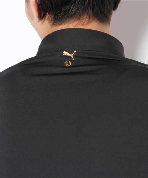 PUMA GOLF 長袖ポロシャツ ベージュ/ブラック プーマ(PUMA) ゴルフウェア ポロシャツ 長袖 プリント 長袖