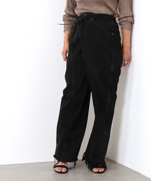 MAISON EUREKA（メゾンエウレカ）の「【MAISON EUREKA】 VINTAGE REWORK BIGGY PANTS（デニムパンツ・レディース・ブラック・MEDIUM/SMALL）」の5枚目の写真