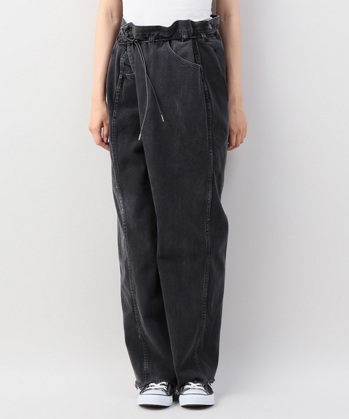 MAISON EUREKA（メゾンエウレカ）の「【MAISON EUREKA】 VINTAGE REWORK BIGGY PANTS（デニムパンツ・レディース・ブラック・MEDIUM/SMALL）」の8枚目の写真