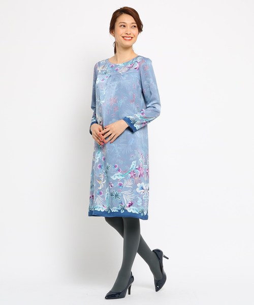 セール】【洗える】シャドーフラワーワンピース（ワンピース