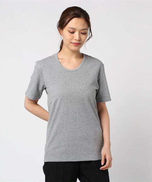 Bling Leads(ブリングリーズ)の「【Bl】【Bling Leads】Uネック半袖Tシャツ(Tシャツ/カットソー・レディース・ブラック系その他/ブラック系その他2/ブラック/チャコールグレー/ワイン/ネイビー/ブラック×ホワイト/杢グレー/ホワイト/カーキ/ブラウン・MEDIUM/X-LARGE/LARGE)」の8枚目の写真