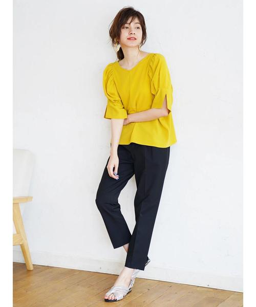 YECCA VECCA（イェッカヴェッカ）の「Ｐ．２ｗａｙストレッチタックパンツ（その他パンツ・レディース・ブラック/ベージュ/ブルー・SMALL/MEDIUM）」の15枚目の写真