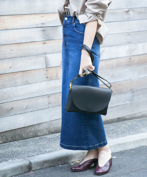 nano・universe(ナノユニバース)の「【WEB限定】フラップカラーショルダーバッグ(ショルダーバッグ)」|ブラック