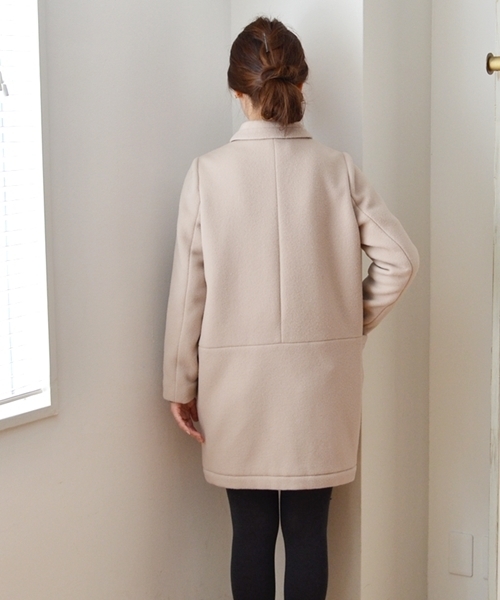 SHIPS for women(シップスフォーウィメン)の「ウール コクーンスリムコート◇(その他アウター・レディース・オフホワイト/ダークグリーン/ブラック・36/38)」の5枚目の写真