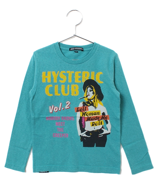 JOEY HYSTERIC（ジョーイヒステリック）の「EVIL WOMAN pt T-SH（Tシャツ/カットソー・キッズ・ホワイト/ターコイズブルー・SMALL/MEDIUM/X-SMALL）」の2枚目の写真