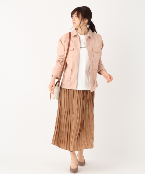 GLOBAL WORK（グローバルワーク）の「コットンツイルミリタリージャケット/824863（ミリタリージャケット・レディース・ベージュ/ライトピンク/カーキ・FREE）」の6枚目の写真