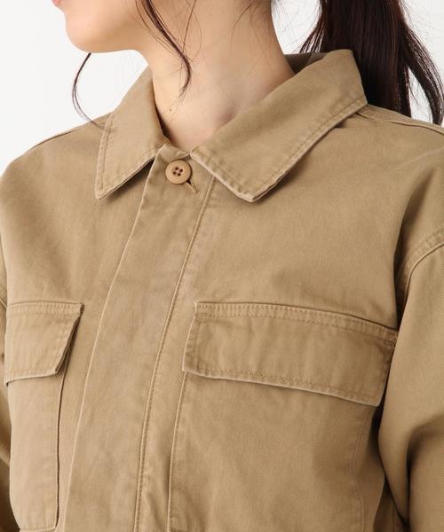 GLOBAL WORK（グローバルワーク）の「コットンツイルミリタリージャケット/824863（ミリタリージャケット・レディース・ベージュ/ライトピンク/カーキ・FREE）」の9枚目の写真