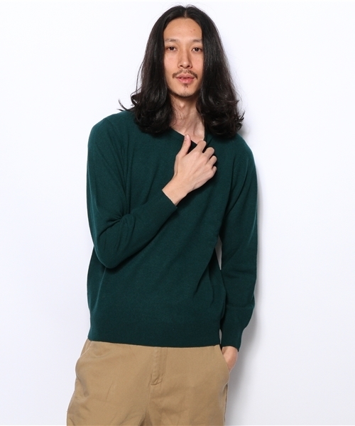 SHIPS（シップス）の「ALAN PAINE: ジーロンラムズウール クルーネック セーター（ニット/セーター・メンズ・グリーン/その他/ネイビー/オレンジ/ピンク/レッド/チャコールグレー/ブラック/キャメル・42/36/40）」の4枚目の写真