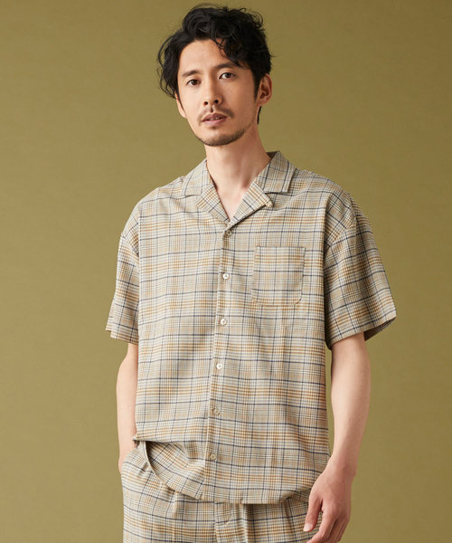 MORGAN HOMME(モルガンオム)の「ナノテック ストレッチTR オープンカラーシャツ(シャツ/ブラウス)」|ベージュ