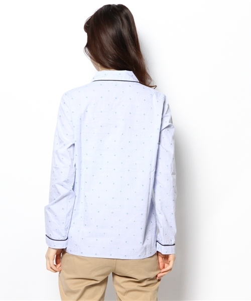 BEAMS BOY(ビームスボーイ)の「◎BEAMS BOY / ドビー パジャマ シャツ(シャツ/ブラウス・レディース・ホワイト/ブルー・ONE SIZE)」の5枚目の写真