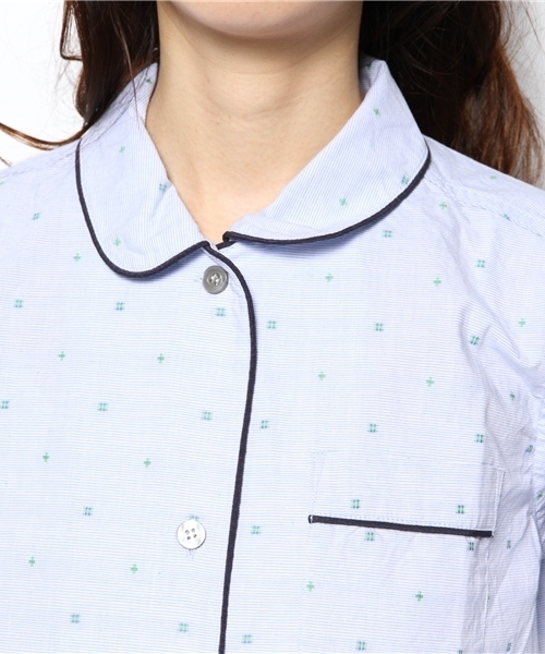 BEAMS BOY(ビームスボーイ)の「◎BEAMS BOY / ドビー パジャマ シャツ(シャツ/ブラウス・レディース・ホワイト/ブルー・ONE SIZE)」の6枚目の写真
