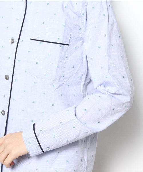 BEAMS BOY(ビームスボーイ)の「◎BEAMS BOY / ドビー パジャマ シャツ(シャツ/ブラウス・レディース・ホワイト/ブルー・ONE SIZE)」の7枚目の写真