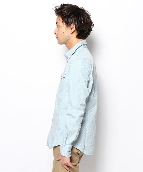 PLST(プラステ)の「Men スタープリントインディゴウエスタンシャツ(シャツ/ブラウス・メンズ・インディゴブルー・LARGE/SMALL/MEDIUM)」の3枚目の写真