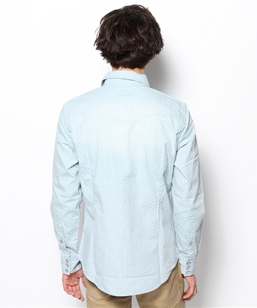 PLST(プラステ)の「Men スタープリントインディゴウエスタンシャツ(シャツ/ブラウス・メンズ・インディゴブルー・LARGE/SMALL/MEDIUM)」の4枚目の写真