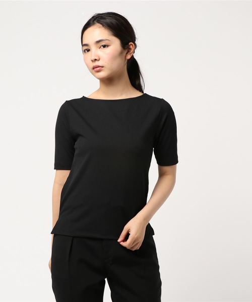 Couture ナチュラルクチュール のファッション シャリ感シンプルリブtシャツ Tシャツ カットソー Natural トップス セール