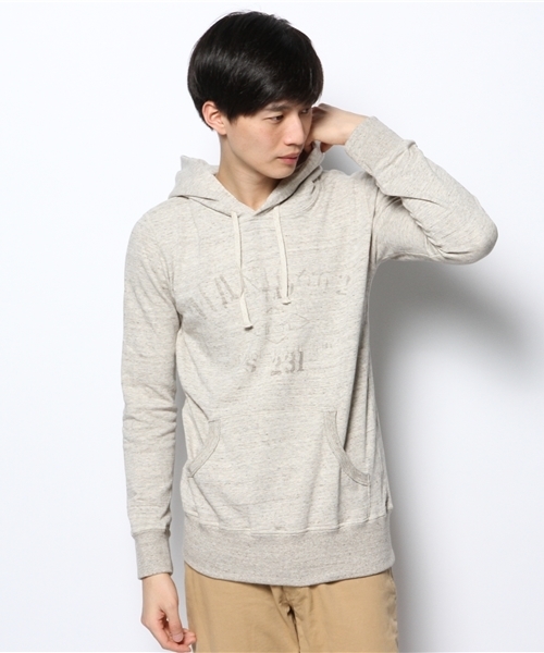 goa(ゴア)の「ミックス杢 裏毛プリントフードパーカー(パーカー・メンズ・グレー/ベージュ・FREE)」の2枚目の写真