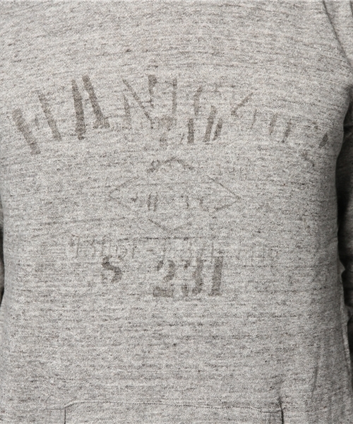 goa(ゴア)の「ミックス杢 裏毛プリントフードパーカー(パーカー・メンズ・グレー/ベージュ・FREE)」の4枚目の写真